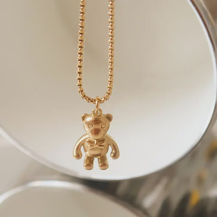 18K Gold Non-Tarnish bear Necklace