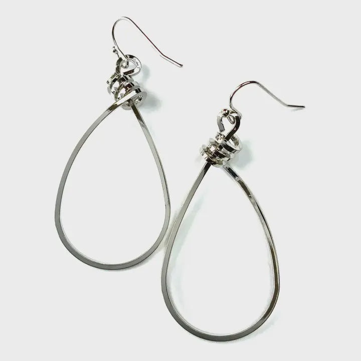 silver Top Wrapped Teardrop Dangle