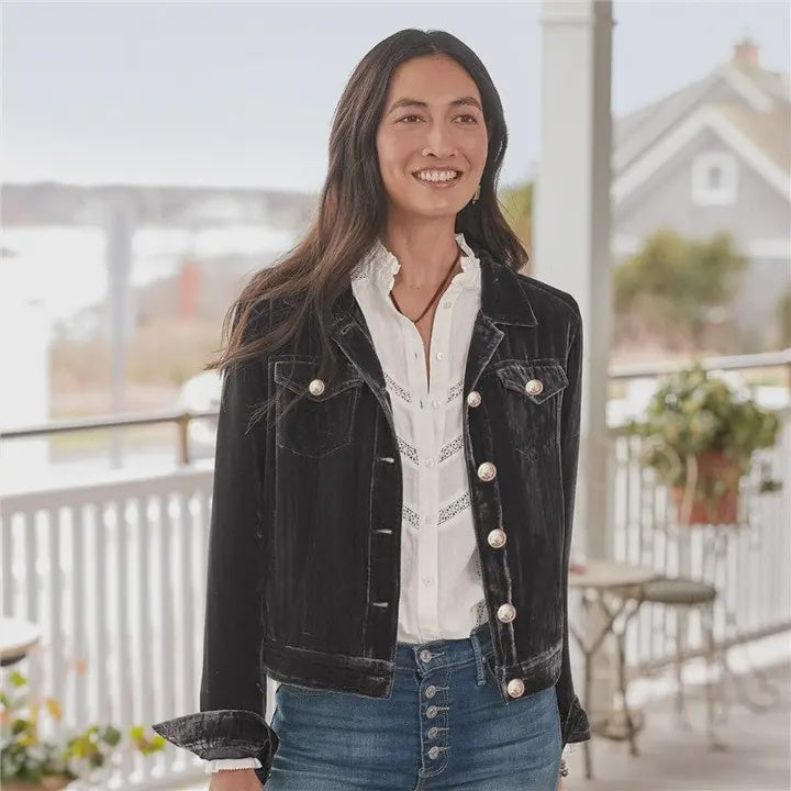 Velvet Black button up
