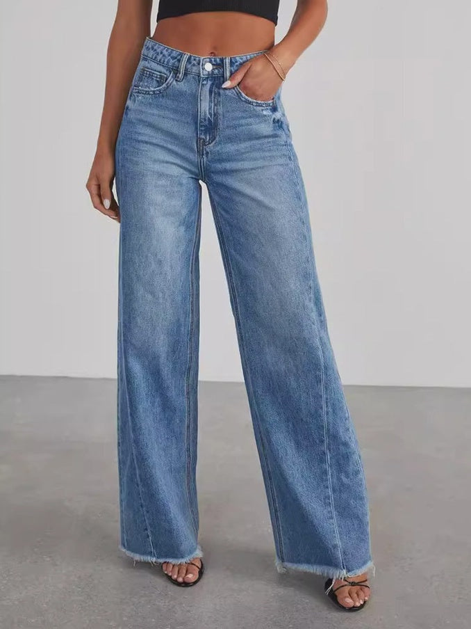 High-Waisted Wide-Leg Jeans