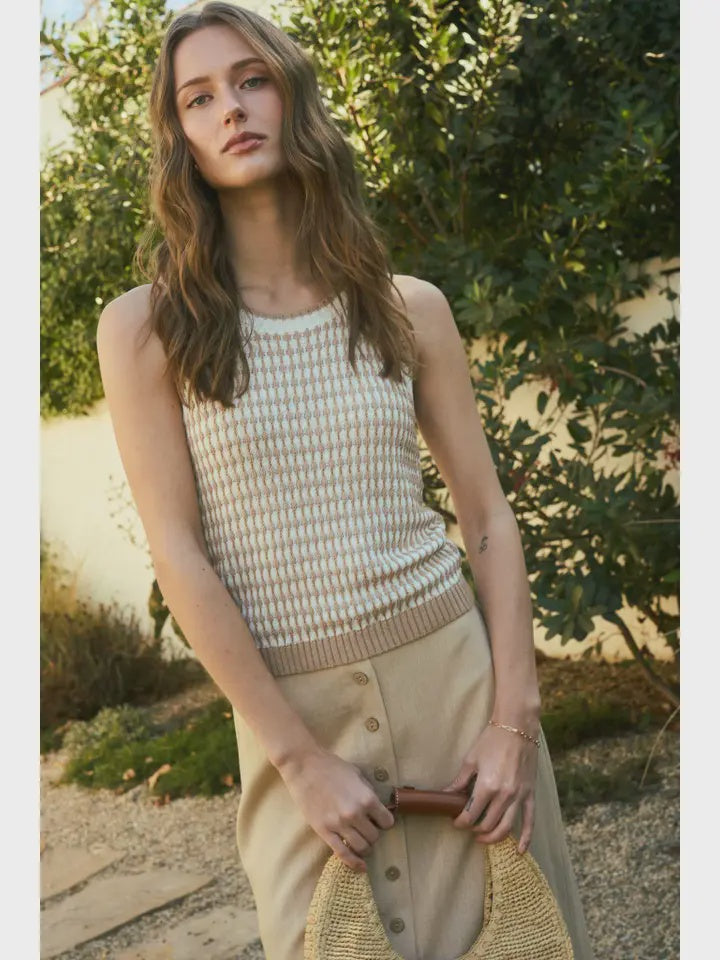 Khaki sweater tank