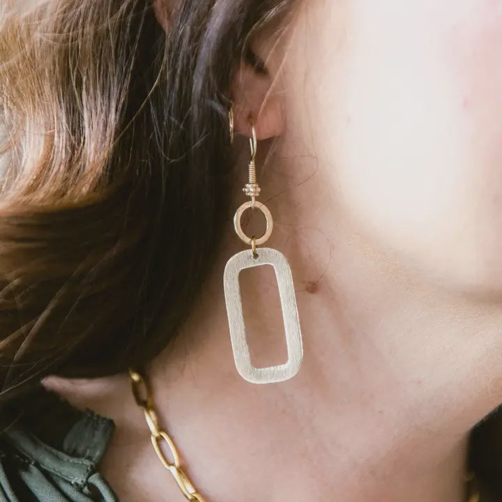 Gold around about earrings