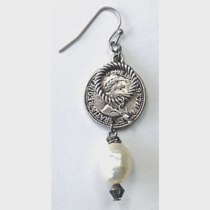 Coin & Ring W/Pearl Drop