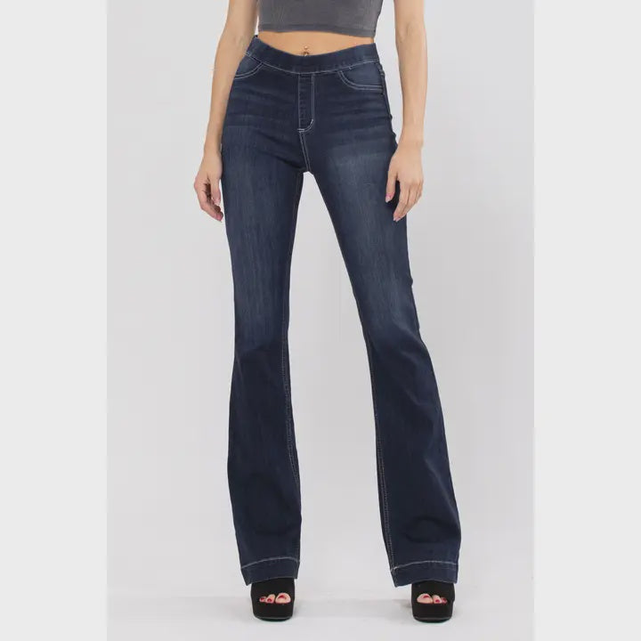 Dark Denim pull on Flare