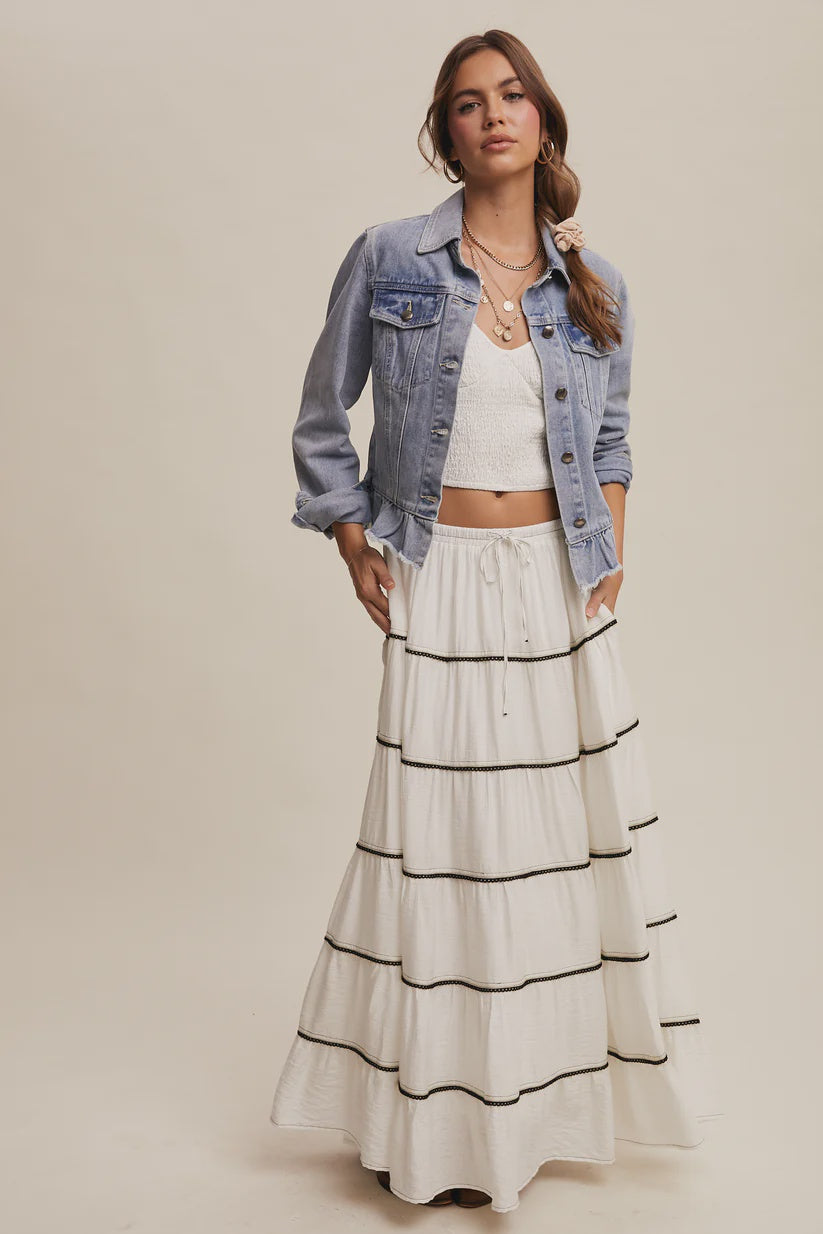 light denim rufflel jacket