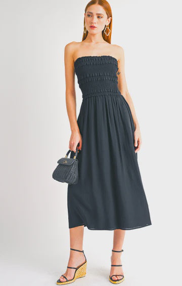 Black strapless Judy dress
