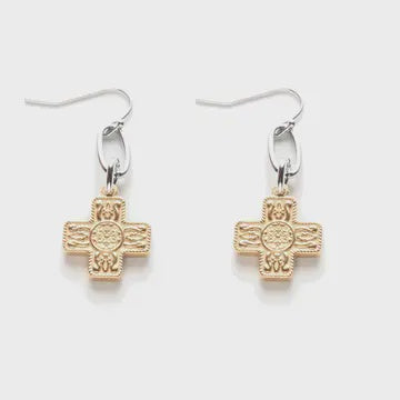 Malakoff Earrings with Cross Accent