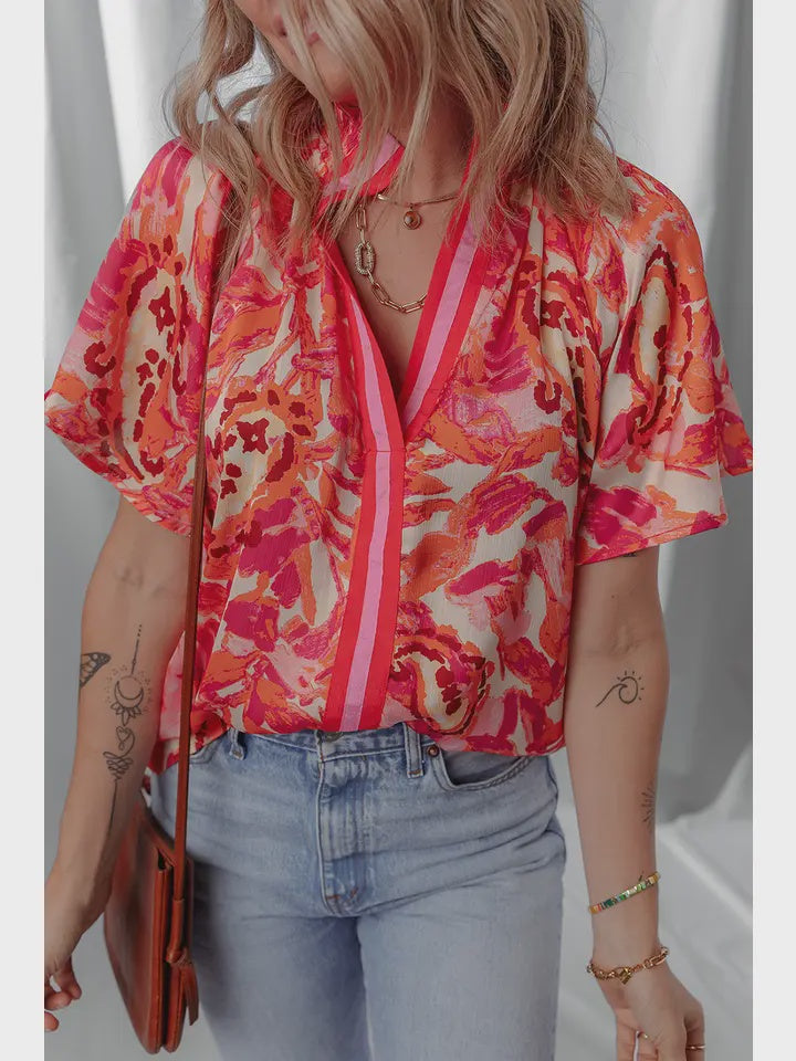 Abstract Rose short sleeve