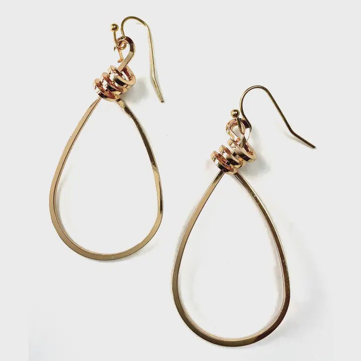 Gold Top Wrapped Teardrop Dangle