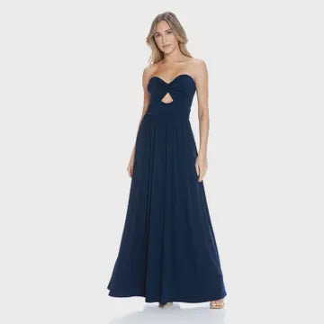 Navy strapless dress maxi