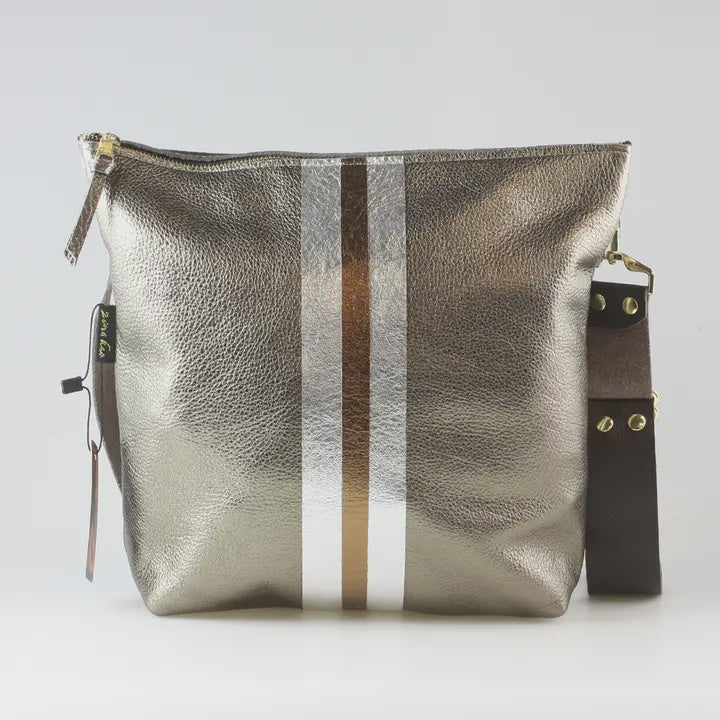 Pewter w/ siver bronze strip Crossbody