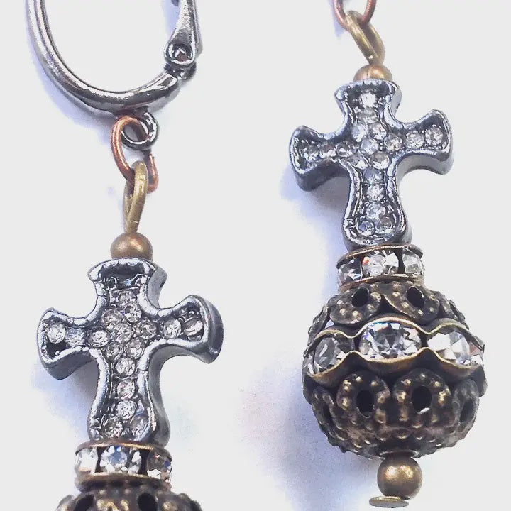 Er-Bling & Rhinestone Ball Dangle Earrings