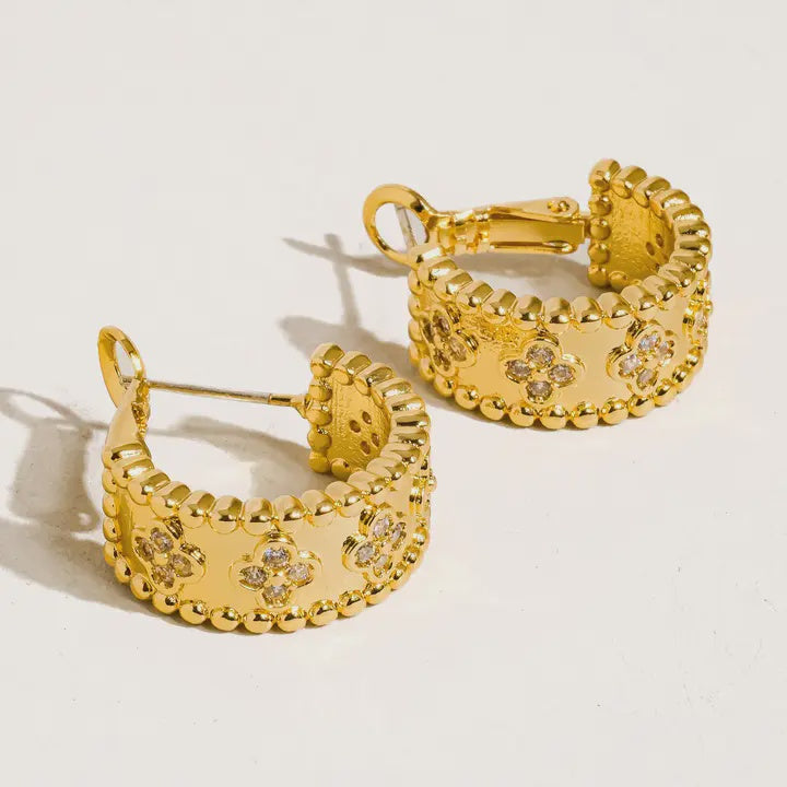 Gold Vintage Floral Hoop