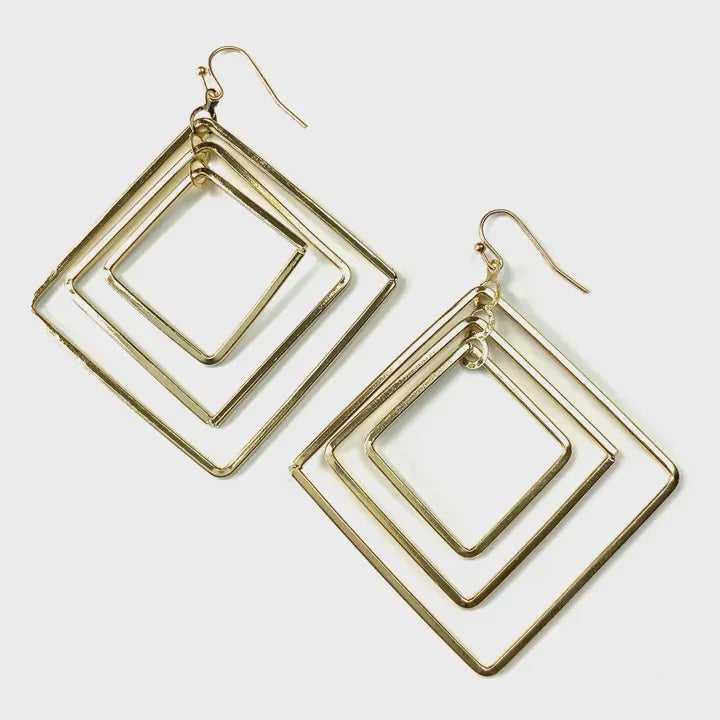 Gold Graduating Squares Dangle
