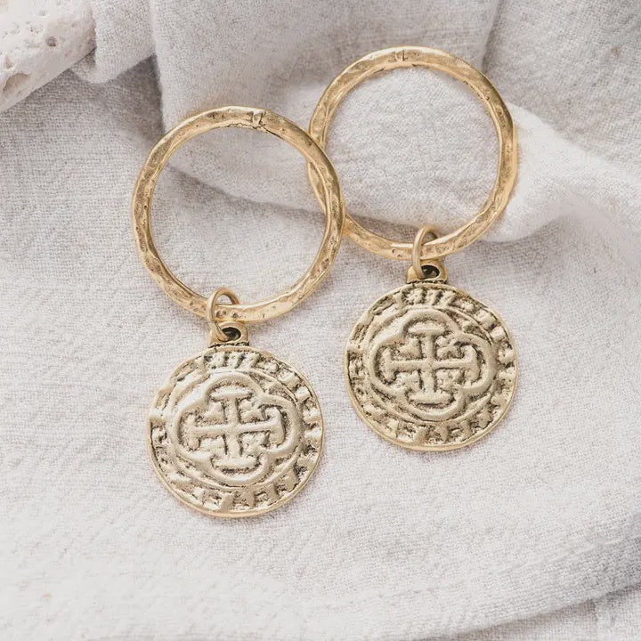 Spanish Coin Earrings gold