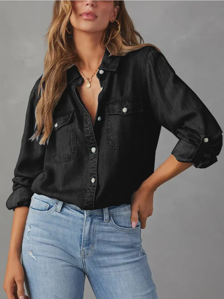 Black Jean button shirt