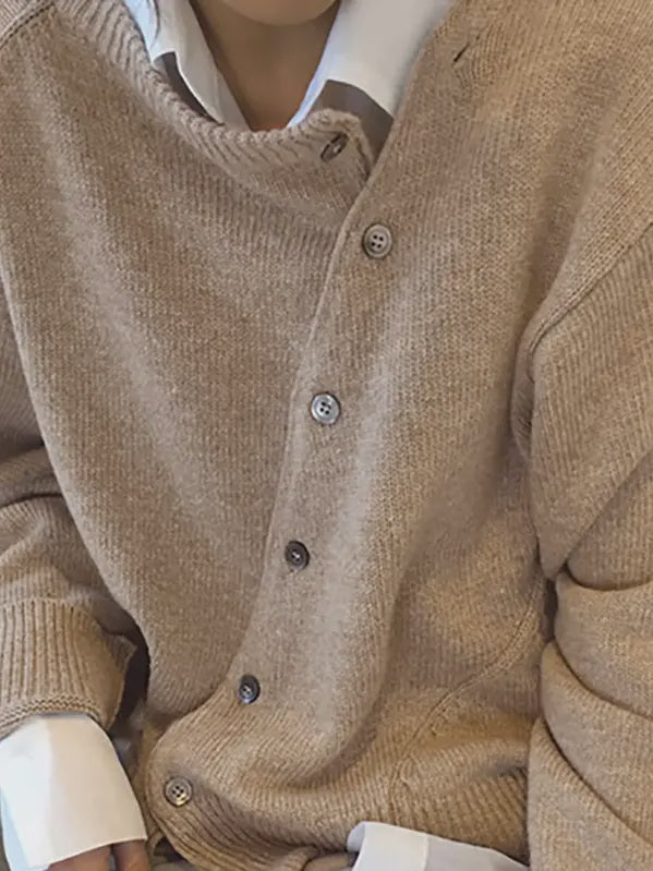 Irregular sweater Knit Apricot