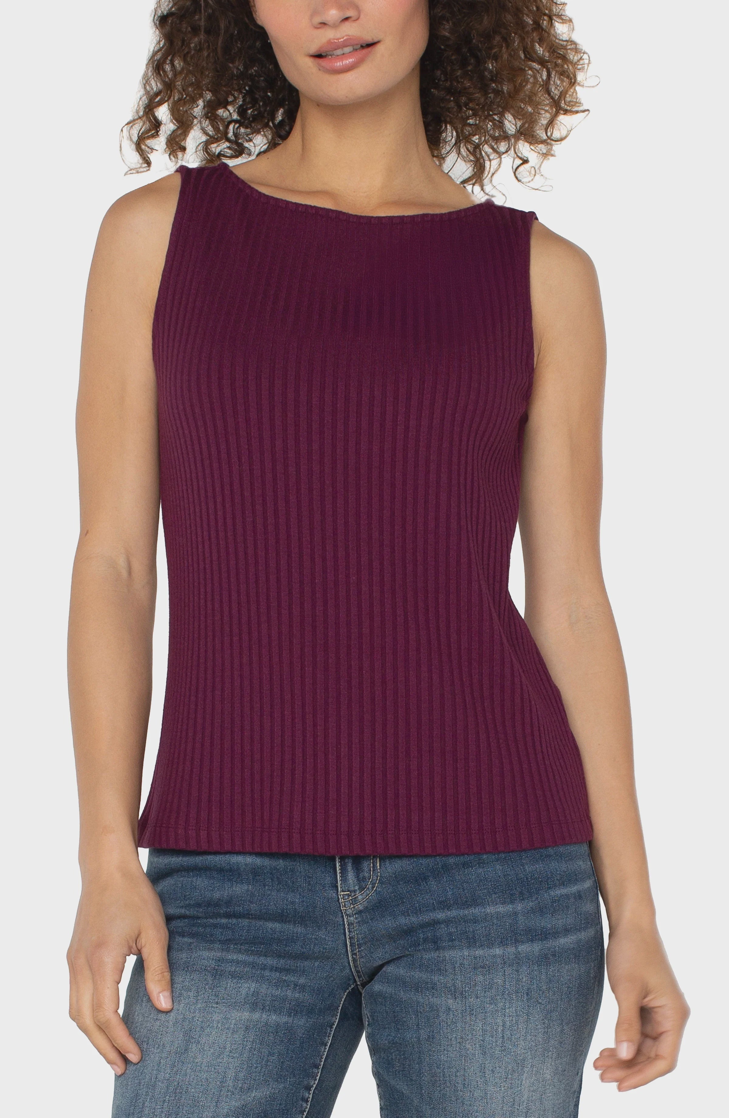 Wine boat neck top