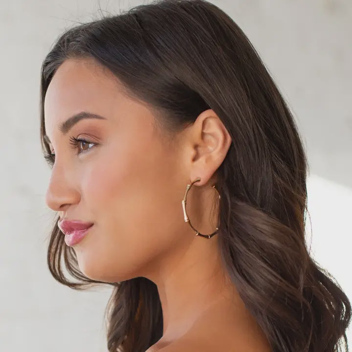 hoop gold textured earring