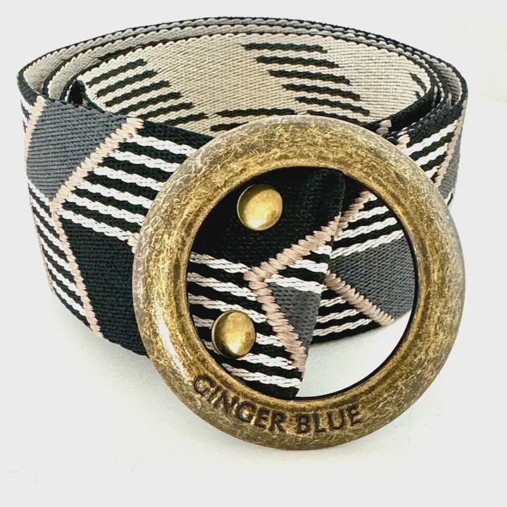 Modern Blk Ivory belt