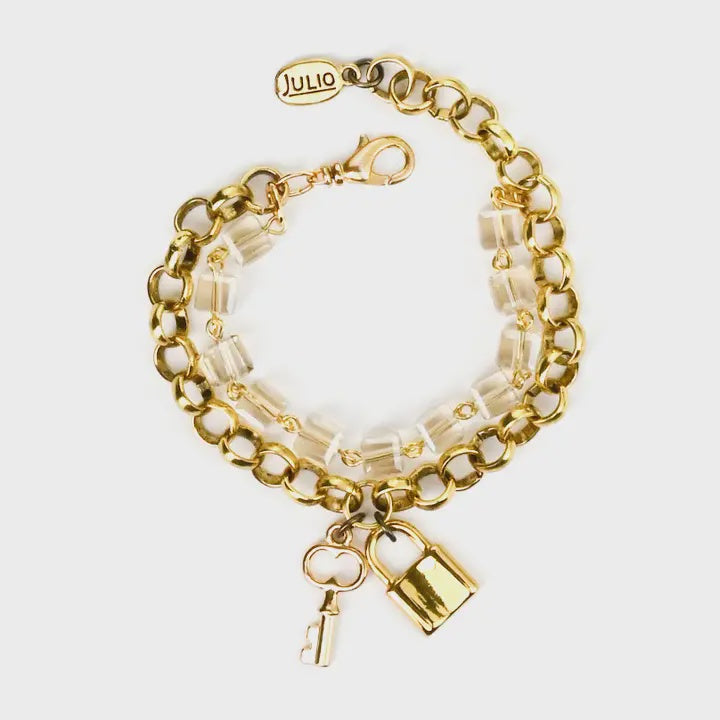 Mailbox Whimsical Padlock with Key Bracelet