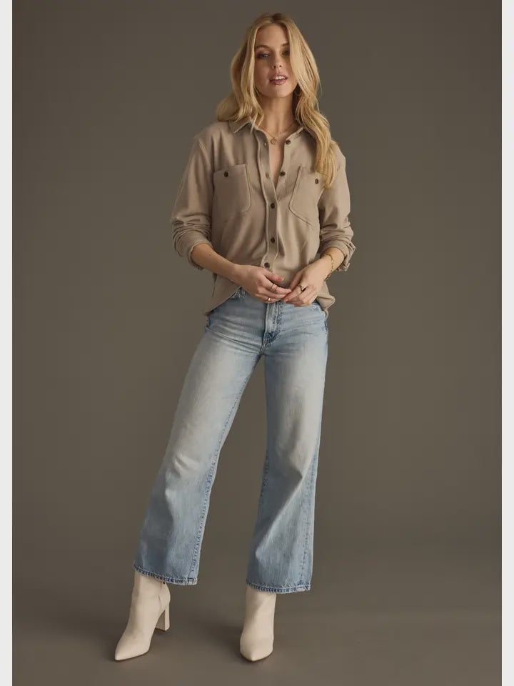 Taupe Super soft Button up