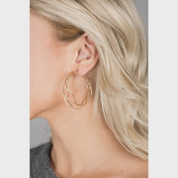 Mulit surface hoop earring