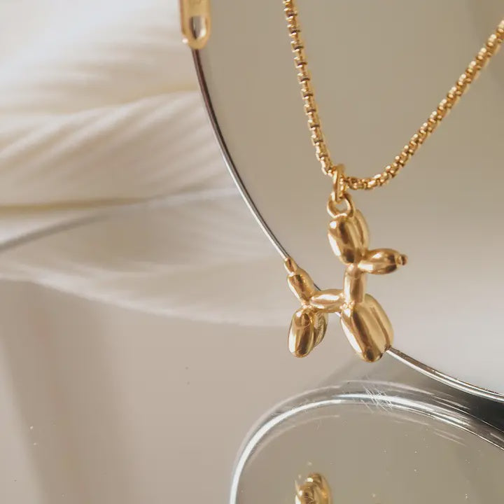 18K Gold Non-Tarnish dog Necklace