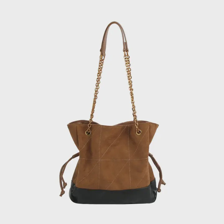 Chain Strap drawstring shoulder tote