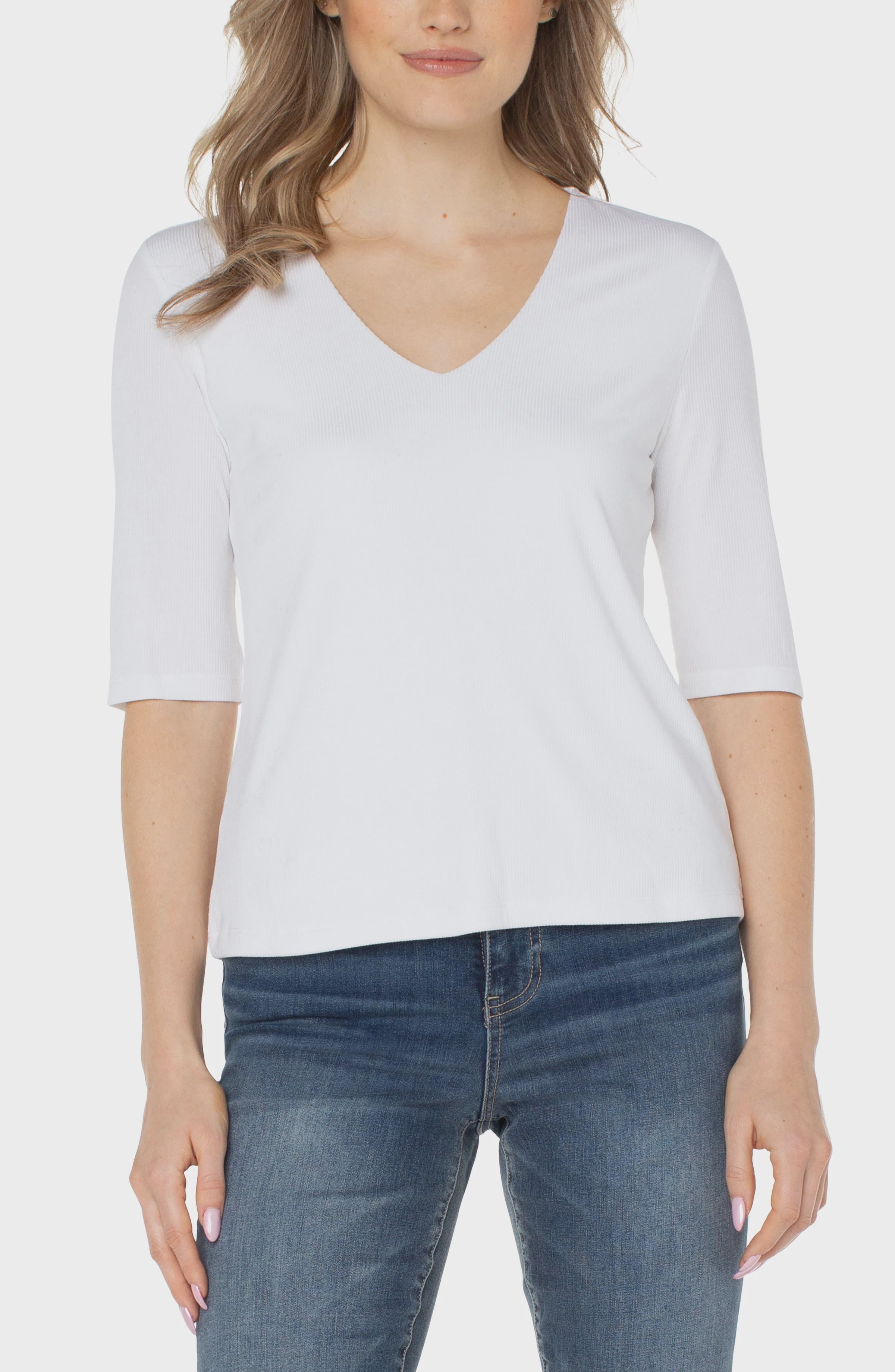 Double layer V neck